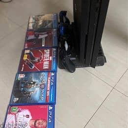 Playstation 4 pro 4k with stand and 2 joystick original and 5 cds 3