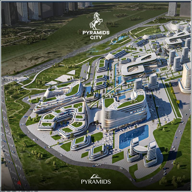"Own a 15-square-meter office in the largest mega mall, Pyramids City, in the Administrative Capital, with a 5% down payment, and your installments wi 9