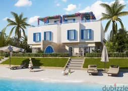 Chalet with a roof for sale, fully finished, in the village of Naia Bay, North Coast, Ras El Hekma Bay, with a private beach for the villa, with a 10%
