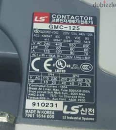 contactorكونتاكتور اصلي بقدرة 380 فولت 220فولت GMC-125+عدد 2 اوفر لوود