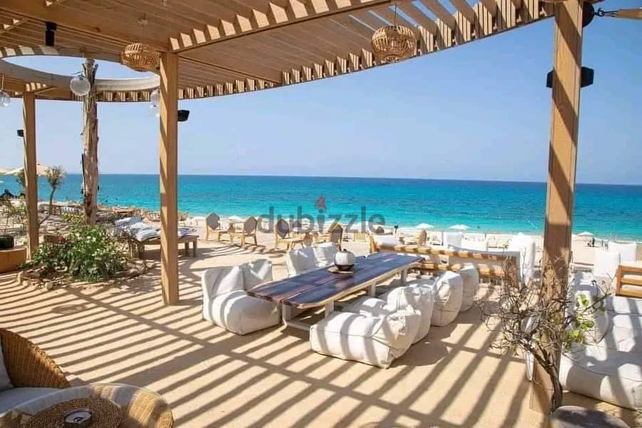 A fully finished, two-room chalet for sale in Seashore Hyde Park on Ras El Hekma Bay, directly in installments, at the first offer price 14