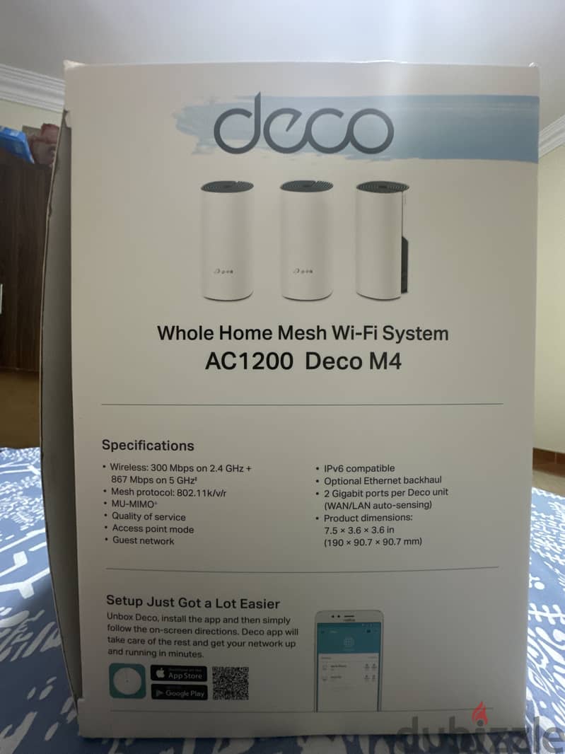 نظام واي فاي منزلي من Deco - طراز AC1200 Deco M4 (3 قطع) 3