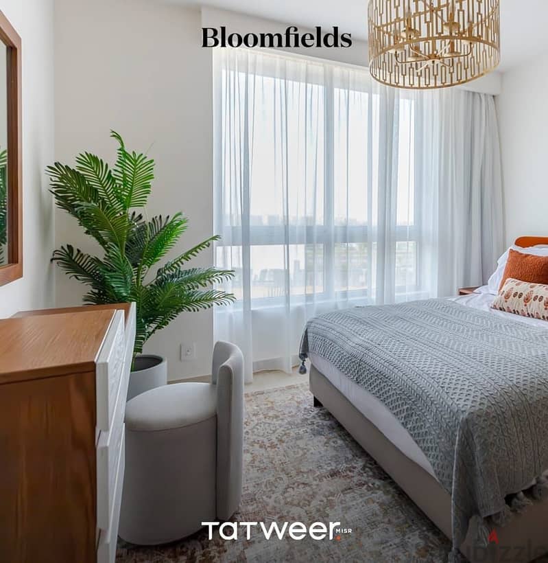 شقة 123م للبيع بكمبوند "BloomFields" بمدينة المستقبل سور بسور مدينتى 1
