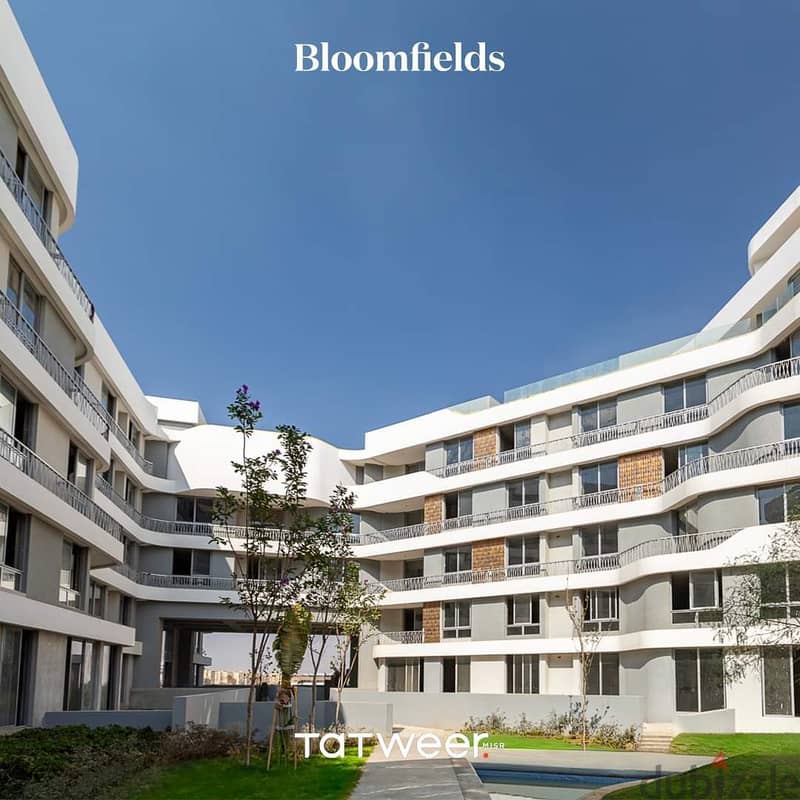 شقة 123م للبيع بكمبوند "BloomFields" بمدينة المستقبل سور بسور مدينتى 6