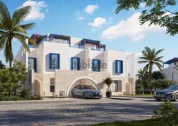 3-bedroom chalet, fully finished, delivery close, prime location in Naya Bay, Ras Al-Hikma, with a distinctive view on the Crystal Lagoon