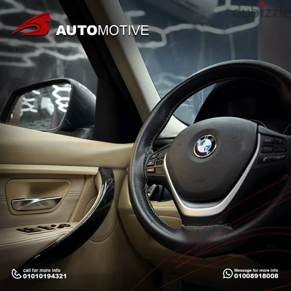 BMW 320i , luxury ,2015 , Black exterior , Beige interior 11