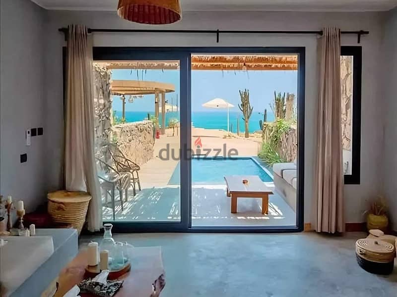Chalet with garden, 3 rooms for sale, Cali Coast Village, North Coast, Ras El Hekma, next to Mountain View, Sea View, on the Lagoon, installments 8