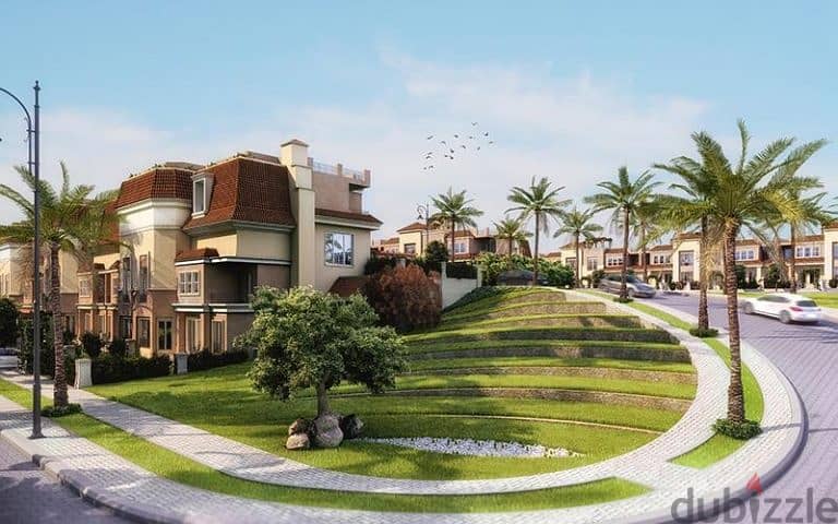 Apartment for sale with a large garden and a view of Crystal Lagoon in Saray | Sarai | A wall within a wall with the two cities of Mostakbal City, in 13