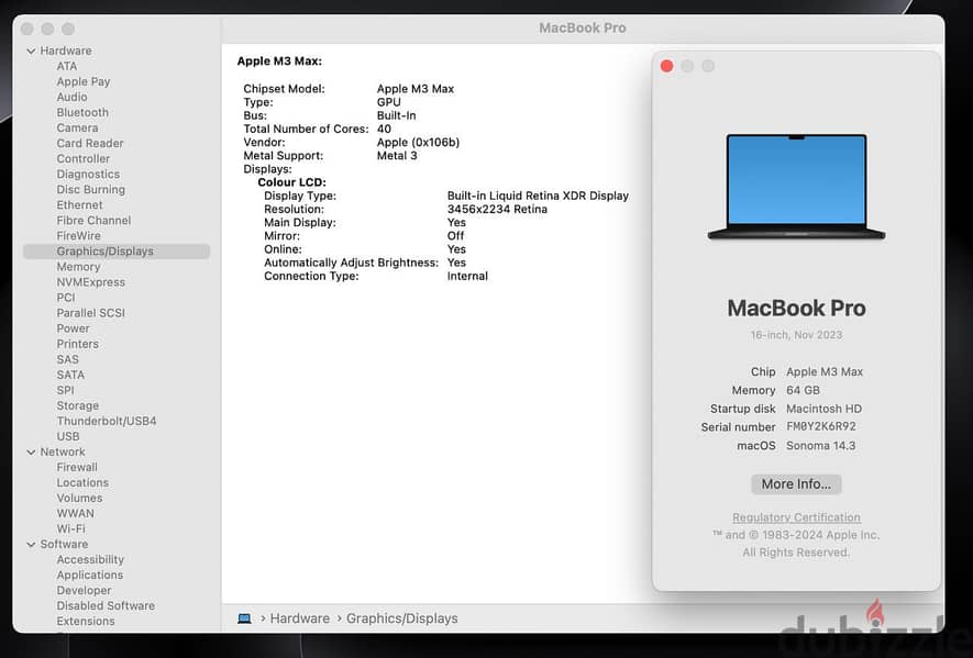 MacBook Pro 16-inch M3 Max Chip with 16-core CPU 40-core GPU 64GB Ram 9