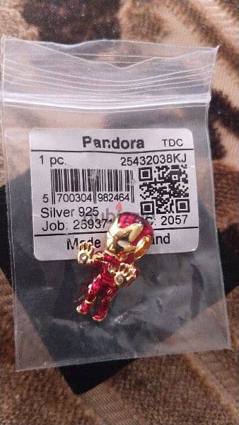 iron man pandora gold charm 100% authentic 1