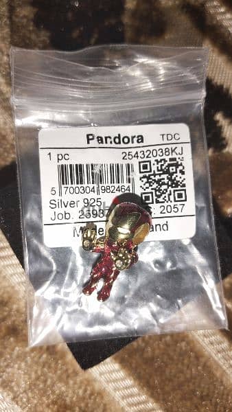 iron man pandora gold charm 100% authentic 2