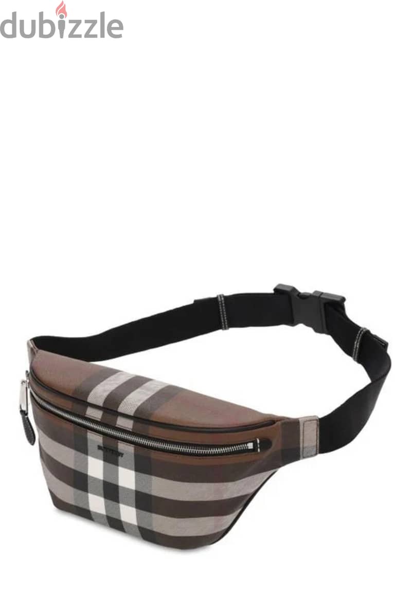 Burberry Men's Cason Check E-canvas Belt Bag 1