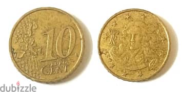 عشرة يورو سنت ايطاليا اصدار 2002 0