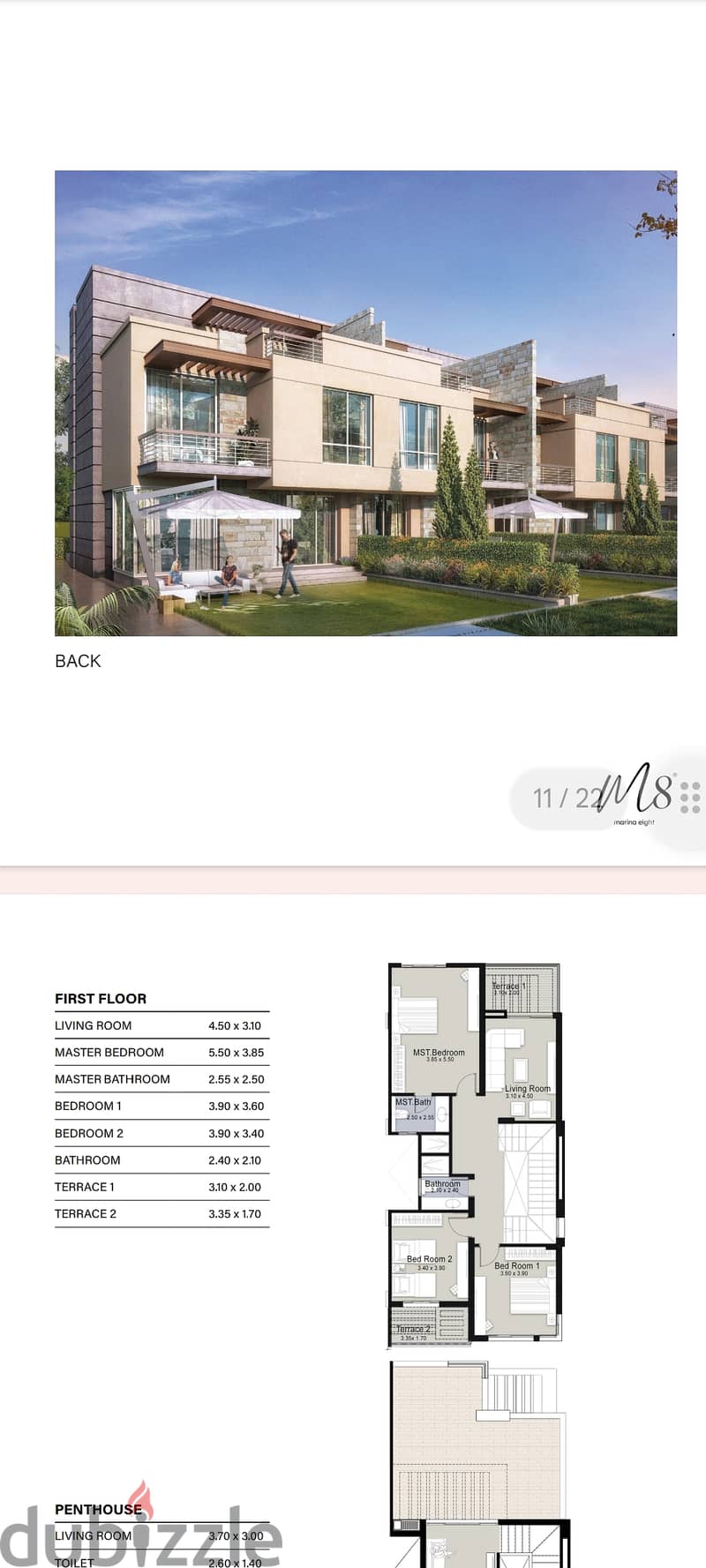 Villa for sale, Marina 8, area 276 meters + roof 70 meters + garden 8
