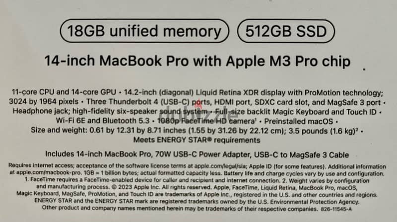 NEW MacBook Pro M3 Pro 2024 | 18GB 512GB SSD | 11-core CPU 14-core GPU 2