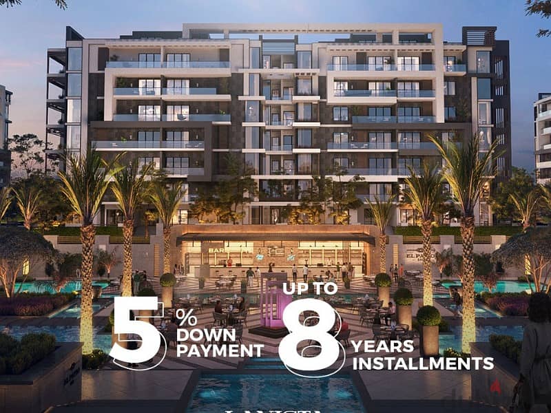 With a special discount on cash, own an apartment or with a 15% down payment in the heart of New Cairo, La Vista - Patio Oro 4