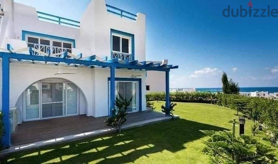 Chalet for sale on the North Coast in Mountain View Sidi Abdel Rahman next to Marassi and Hacienda, first row on the Lagoon and overlooking the sea, f 1