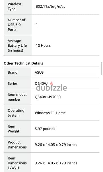 لابتوت اسوس وارد أمريكا ASUS Q540VJ Gaming Laptop, 9