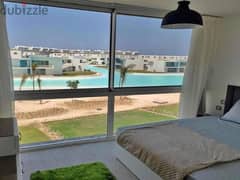 Two-bedroom chalet for sale, fully finished, with a view over the lagoon, Fouka Bay, Ras El Hekma, North Coast