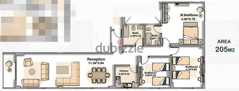 apartment 205m for sale fully finished in al Andalous New Cairo