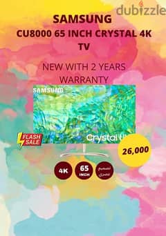Samsung CU8000 4K Smart TV 65 inch new