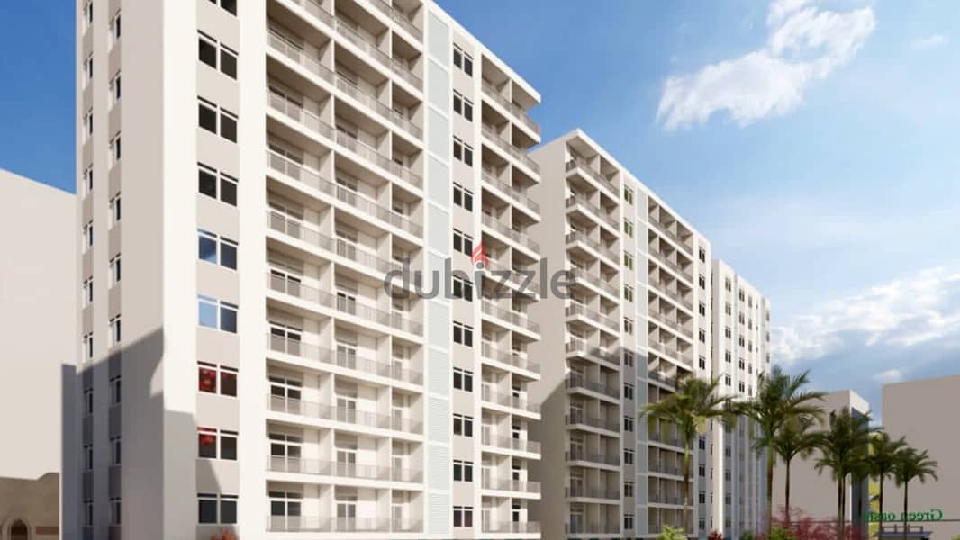 Apartment 125 nautical meters, immediate receipt, with a 30% down payment in Nasr City, Green Oasis Compound 6