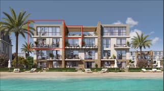 Fully finished duplex with air conditioners, first row lagoon on the North Coast in Silver Sands by Aura by Naguib Sawiris