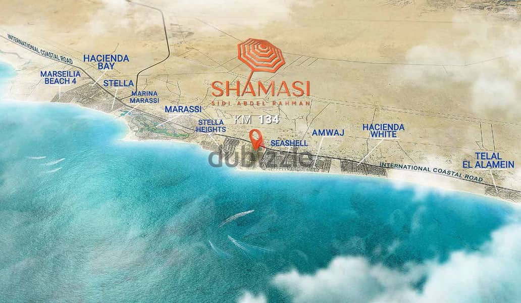 "10% down payment, chalet fully finished at the best prices in the North Coast at Shamasi, with installment over 7 years. " 5