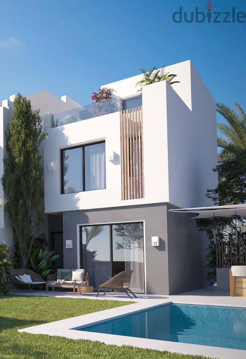 "A 20% discount on a fully finished chalet in Sidi Abdelrahman, North Coast, at Shamasi, with just a 10% down payment. " 1