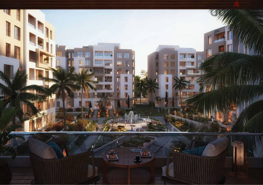 "A finished 152-square-meter apartment in a prime location in Rosail Compound, Mostakbal City, on the Regional Ring Road, and 4 minutes from Al-Fatah 1