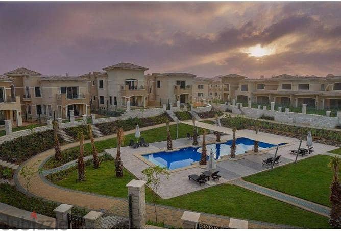 Duplex with garden ground + 1st 172m for sale with installments over 8y in Stone Park Katameya New Cairo  بارك قطامية التجمع الخامس 9