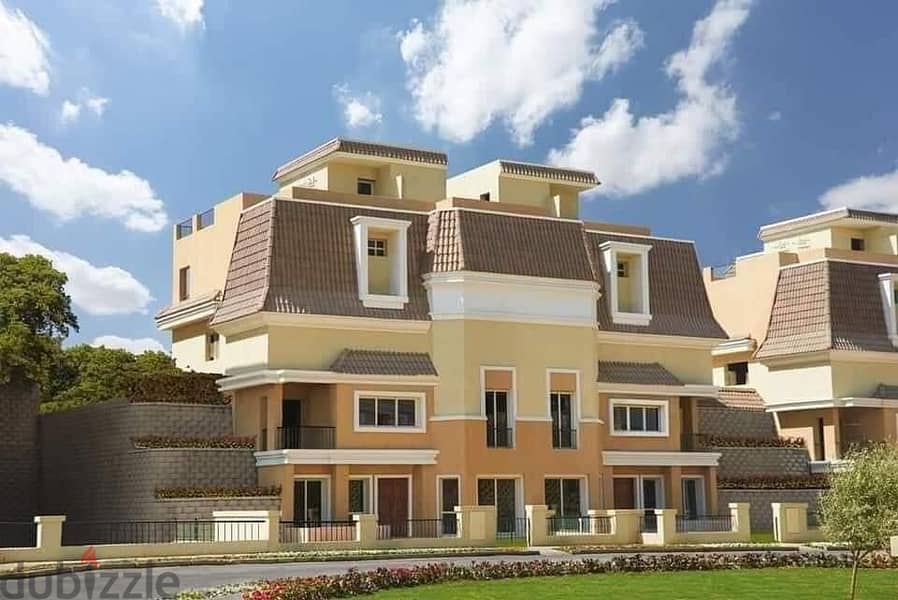 S Villa with garden 212m with 8y installments in Sarai New Cairo Mostakbal  سراي القاهرة الجديدة بجوار مدينتي 4
