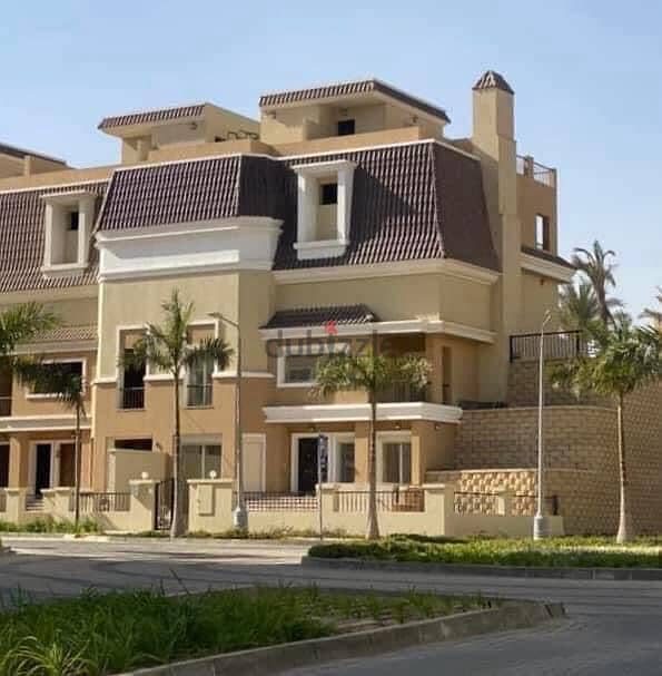 S Villa with garden 212m with 8y installments in Sarai New Cairo Mostakbal  سراي القاهرة الجديدة بجوار مدينتي 9