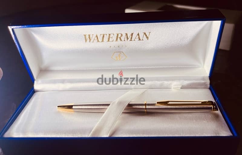 Waterman pen gold in silver brand new in its casing and box 1