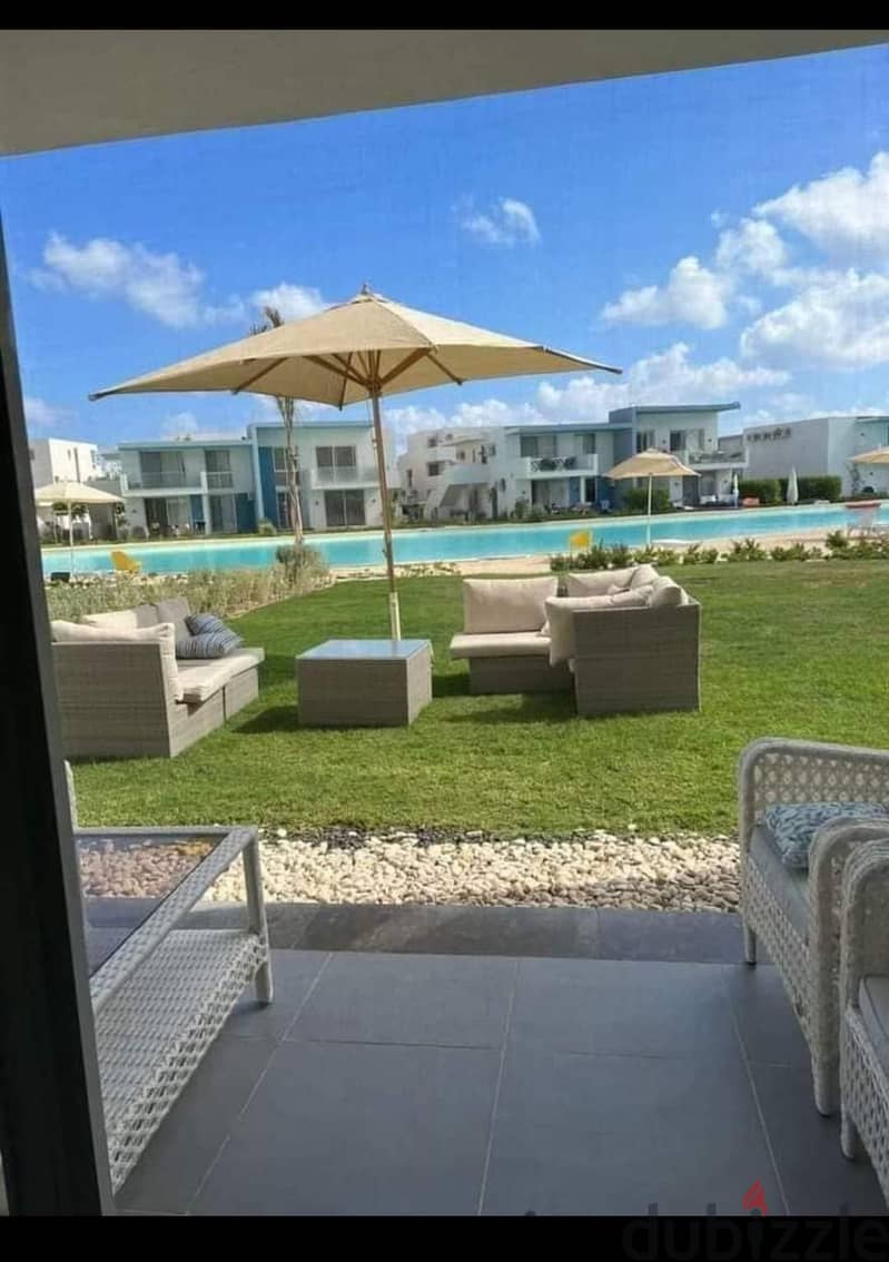 Service Apartment For Sale with air conditioners and first row on the lagoon  In Fouka Bay 4