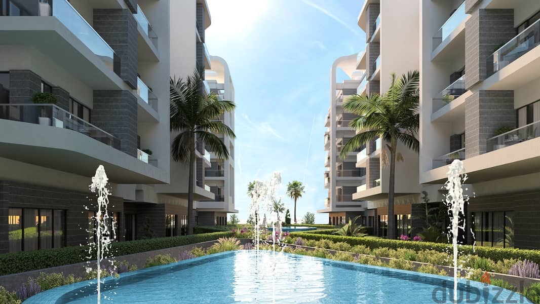 Live and invest in a ground floor room + 20 meter garden with a distinctive view in front of the Corniche with the lowest down payment and the longest 6