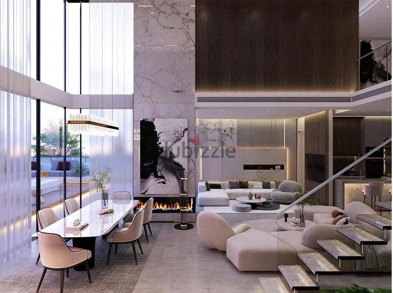 Duplex, 158 meters, finished, Ultra Super Lux, with kitchen and air conditioners, in the Zed West project with Sawiris in Sheikh Zayed, Fifth Settleme 3