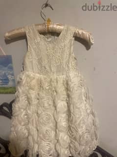 White wedding dress can fit up to three, four, five years old