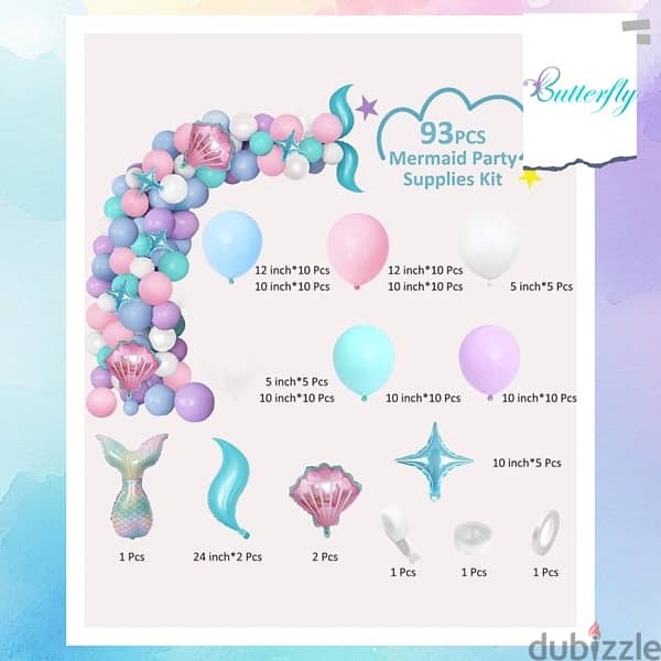 shein balloons / mermaid set 93 pieces - بلالين للديكور من شي ان 1