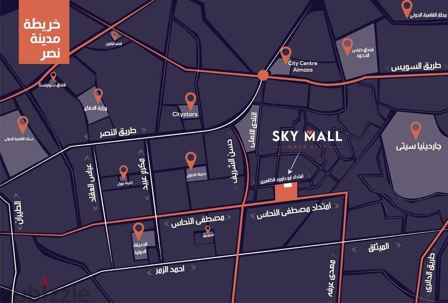 محل دور ارضي في sky mall امتداد ابو دوواد الظاهري خطوات للنادي الاهلي 3