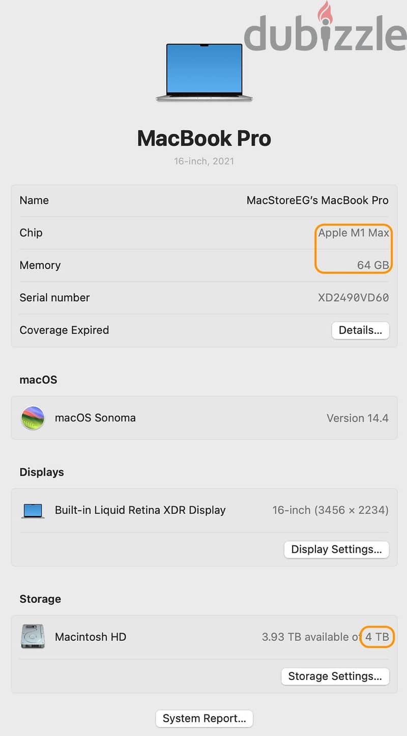 Apple MacBook Pro (16.2- inch, Apple M1 Max chip 10-C CPU , 32-C GPU, 10