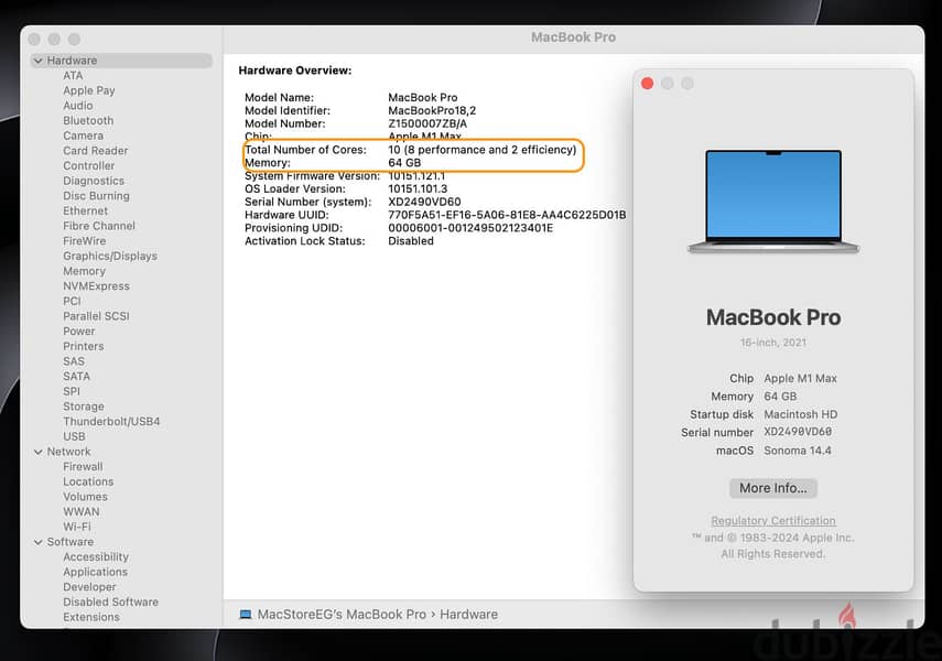 Apple MacBook Pro (16.2- inch, Apple M1 Max chip 10-C CPU , 32-C GPU, 12