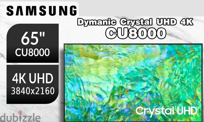 Samsung - 65CU8000 Smart TV 65-Inch Crystal 4K UHD جديد متبرشم بالضمان 1