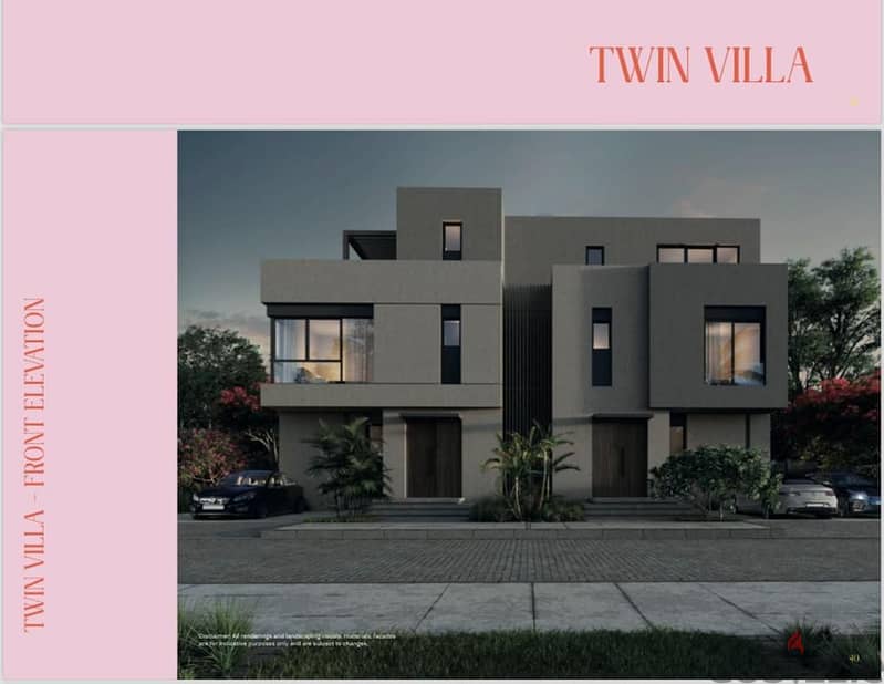 Twin house 248. M in Haptown overlooking  greenery and lagoon with down payment and installments 0
