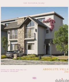 Villa 210. M with garden 250. M for sale in Wonder Marq Mostakbal City with down payment and installments