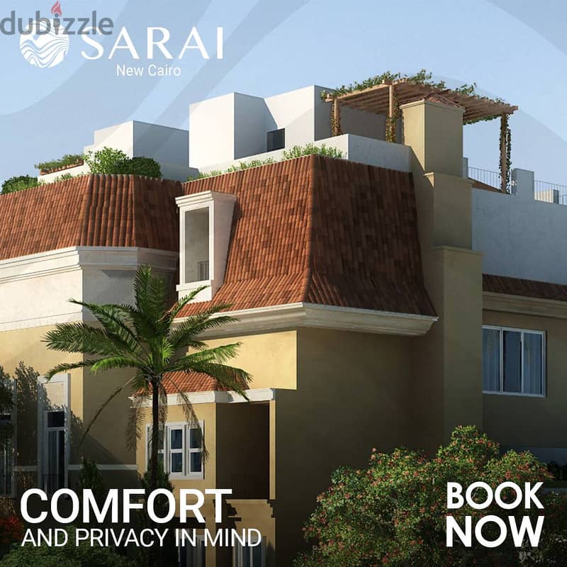 A luxurious villa for sale in a garden, 3 floors (ground - first - roof), with a 10% down payment and installments over 8 years, in Sarai, New Cairo 5