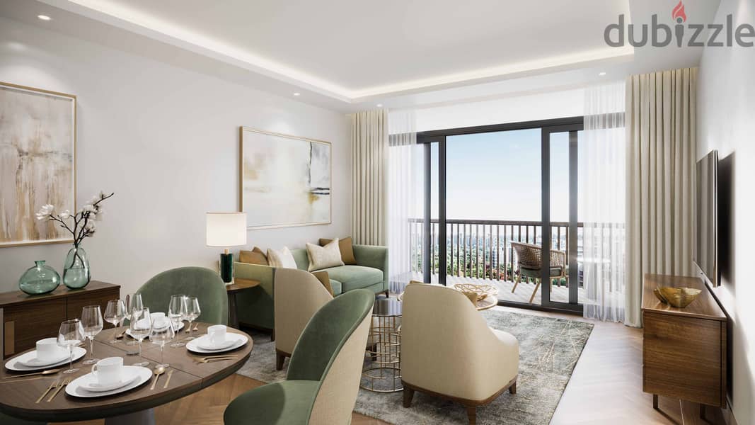 Fifth Settlement, a distinctively finished hotel apartment for sale on the Middle road from Naguib Sawiris in Zed East Towers, 3