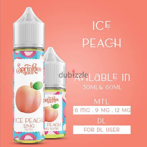 vape e liquid SPRINKLES E JUICE ICE PEACH 60ML 12% - سبرينكلز خوخ ساقع 0