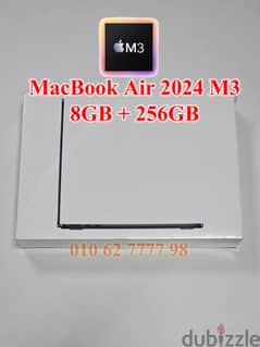 MacBook Air M3 2024 13.6 Inches 8GB + 256GB جديد متبرشم ضمان الوكيل