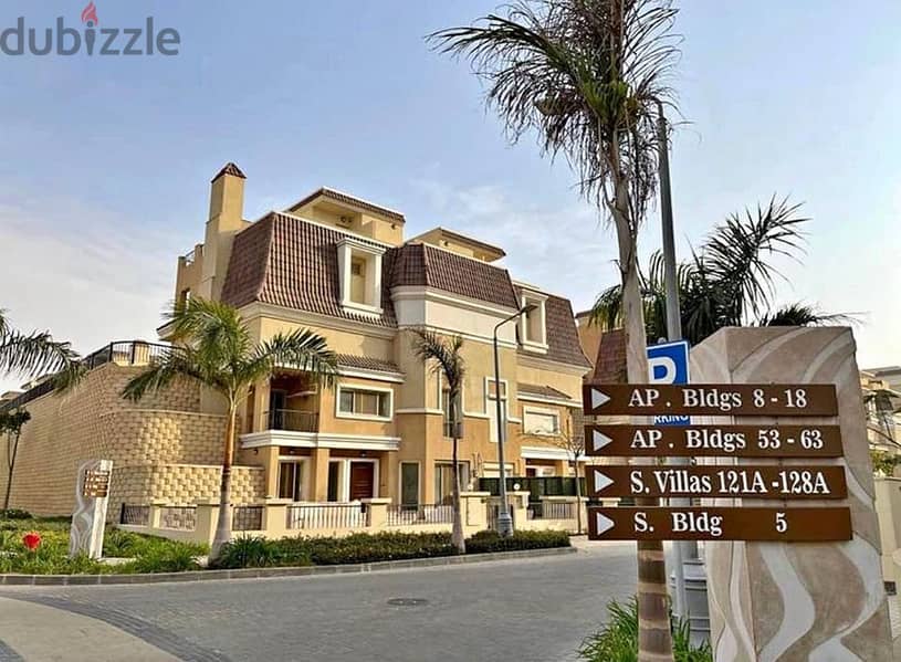 For sale villa 280m in Sarai Compound New Cairo next to Madinaty with installments over 8 years 6